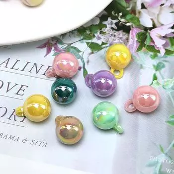 Акриловые серьги Изготовление браслета Ожерелье Орнамент Подвесное отверстие Модные аксессуары Материал Ручная работа Волшебный цвет DIY Бусины 14 мм 10 шт. Аксессуары фиолетовый