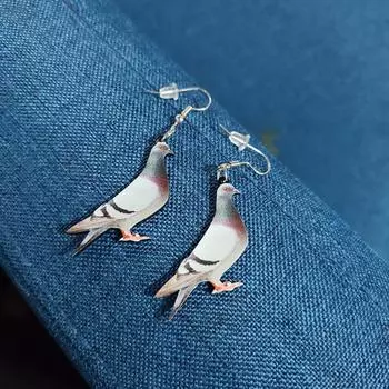 Акриловые серьги-колибри, совы, попугая, аксессуары для птиц One Size белый