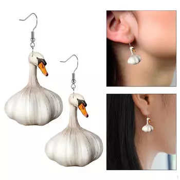 Акриловые серьги с чесноком и уткой, креативное очарование, уникальные женские висячие серьги