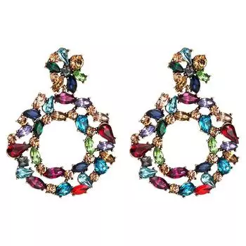 Акриловые серьги с круглыми бриллиантами в европейском и американском стиле 2019 г. белый