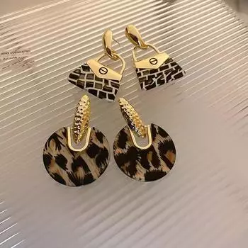 Акриловые серьги в шахматном стиле, дизайн в стиле ретро, персонализированные серьги в форме сумки 1