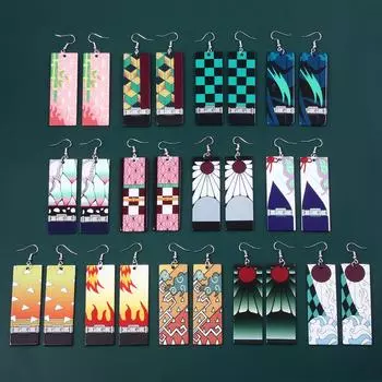 Акриловые серьги в стиле аниме «Убийца демонов» Kimetsu no Yaiba Tanjirou Nezuko Shinobu Kyoujurou Muichirou, серьги-подвески для женщин, ювелирные изделия