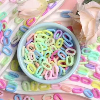 Акриловые собранные детали Hanmade 14 мм*9 мм 300 шт разноцветные фурнитура для ювелирных изделий аксессуары цепочки скрученные бусины своими руками 300Pcs разноцветный