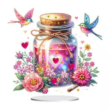 Акриловые специальные формы цветок птица бутылка желания алмазная живопись настольные украшения набор настольных алмазных художественных наборов для офисного декора