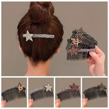 Акриловые стразы Звезда Гребень для волос Зубцы Дополнительный держатель для волос Невидимый Дополнительный держатель для волос Дети фиолетовый