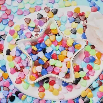 Акриловые свободные бусины для изготовления ювелирных изделий, 150 шт., плоские бусины в форме сердца ярких цветов, принадлежности для ручной работы, аксессуары для самостоятельной работы, инструменты 150pcs разноцветный