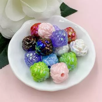 Акриловые свободные бусины для изготовления ювелирных изделий своими руками 15 мм браслеты 15 шт для ожерелья цветы мода 14*13mm зелёный