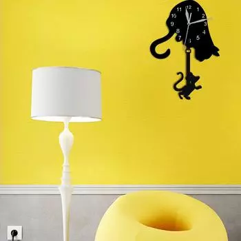 Акриловые точные часы и уникальный стиль настенные часы с котом и маятником маятниковые настенные часы