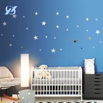 Акриловые трехмерные наклейки на стену толщиной 1 мм, наклейки в виде пятиконечной звезды для украшения стен гостиной