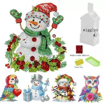 Акриловые трясущиеся головы настольные алмазные художественные наборы милые рождественские алмазные картины настольные украшения набор специальные формы праздничный декор