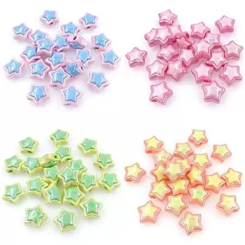 Акриловые УФ-двойные цветные стерео украшения своими руками аксессуары креативные браслеты изготовление звезд 18 мм свободные бусины ожерелье материалы 10 шт. ручная работа синий