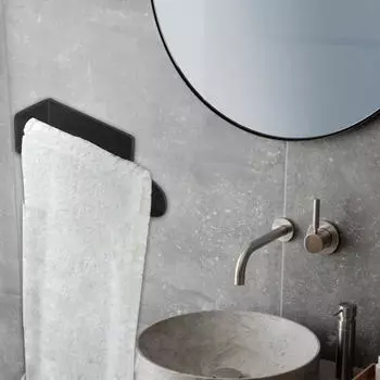 Акриловые вешалки для полотенец, держатель для самостоятельной пасты для аксессуаров для кухни и ванной комнаты чёрный