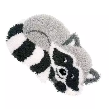 Акриловые волокна мягкие и удобные DIY Craft Latch Hook Rug Kit Beginners Raccoon Tapestry Rug Set