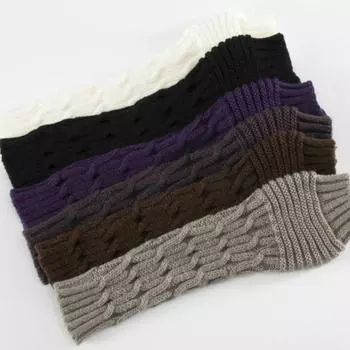 Женские длинные трикотажные перчатки без пальцев One Size белый