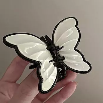 Акриловые заколки-краб в виде бабочки для женщин в корейском стиле, милые геометрические заколки-крабы, аксессуары для волос для девочек белый