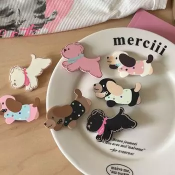 Акриловые заколки в виде животных, милая заколка для волос в корейском стиле, модная заколка для волос в виде мультяшного щенка, девочка style1