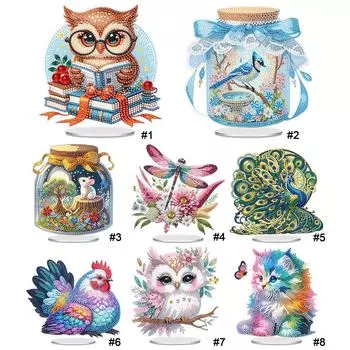 Акриловые животные алмазная живопись настольные украшения комплект для украшения дома спальни LL039