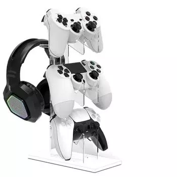 Акриловый 3-слойный держатель контроллера, белая игровая ручка, подставка для дисплея, практичная PS5 white base