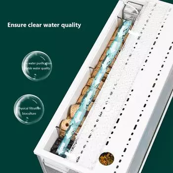 Акриловый аквариум для золотых рыбок, маленький прозрачный фильтр для аквариума, настольный аквариум, современные бесшумные аксессуары для аквариума белый