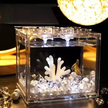 Акриловый аквариум с высокой прозрачностью, аксессуары для аквариума, строительные блоки, игрушки, аквариум, отель 2