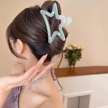 Акриловый бант заколка для волос кремовый синий зажим для волос головной убор акула зажим для волос фиксация transparent-stars