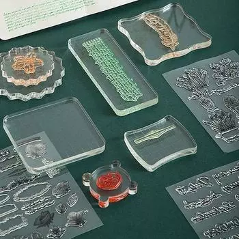 Акриловый блок для прозрачных штампов, резиновые штампы на прилипателях, самодельные скрапбукинговые фотоальбомы, декоративные инструменты ручной работы, восковая штемпельная подушечка