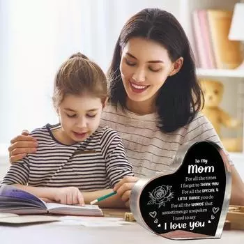 Акриловый блок в форме сердца, настольное украшение в виде сердца, отдельно стоящее украшение в виде сердца, подарок для матери, отца, жены, мужа A