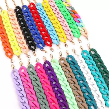 Акриловый браслет-цепочка для женщин и мужчин, браслеты из смолы, ювелирные изделия озеро синий