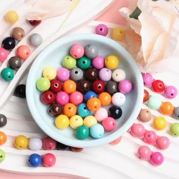 Акриловый браслет для ювелирных изделий, модные серьги «сделай сам», бусины, 100 шт., ожерелье для изготовления ювелирных изделий, 10 мм, свободная фурнитура, цвета для дома 100Pcs разноцветный