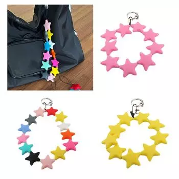 Акриловый браслет-подвеска в виде звезды, элегантный брелок, модный женский аксессуар для телефона и сумки, уникальный брелок разноцветный