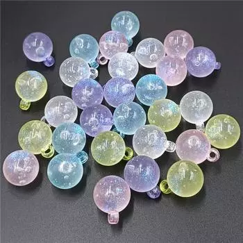 Акриловый браслет-пузырь, ожерелье, светящиеся 10 шт., креативные материалы, аксессуары для самостоятельного изготовления, кулон, тонкие мерцающие круглые бусины ручной работы зелёный