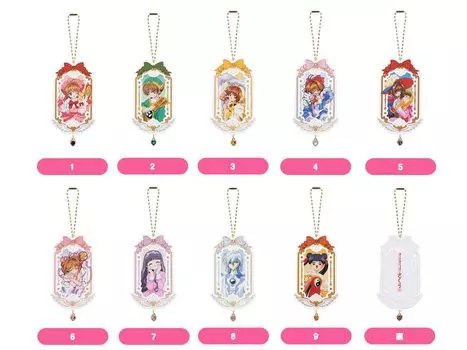 Акриловый брелок Cardcaptor Sakura 25th Anniversary, коробка из 9 штук