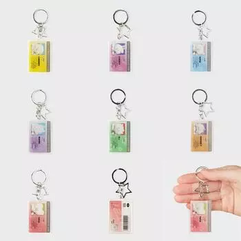 Акриловый брелок для ключей BT21 Silver Edition с идентификационной картой CHIMMY