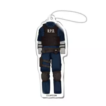 Акриловый брелок для ключей Capcom Costume Resident Evil Leon Kennedy Приблизительно В70 x Ш55 x Г3 мм железный RE2 S. Акрил,