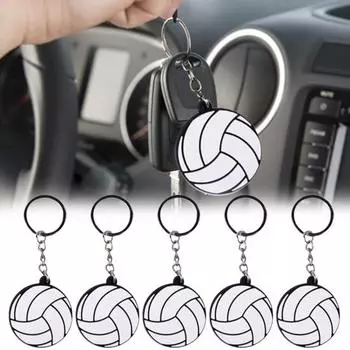 Акриловый брелок для ключей с гладкой поверхностью, реалистичная летучая мышь, мини-мяч, брелок для волейбольной команды