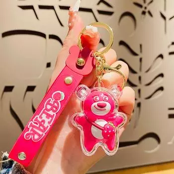 Акриловый брелок «Клубничный креативный медведь» Очаровательный мультяшный подарок для детей и друзей
