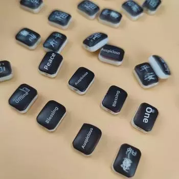 Акриловый брелок-подвеска с надписью «Бодхи» в стиле ретро, имитация белого цвета As shown