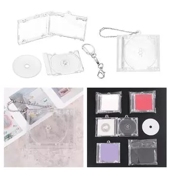 Акриловый брелок-подвеска в виде альбома для дисков, брелок в виде пустой коробки для дисков, подходящий для брелка-рюкзака, брелок-зажим для цепи A