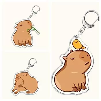 Акриловый брелок с изображением капибары, капибары, акриловый брелок с изображением капибары из смолы, сумка, подвеска color D