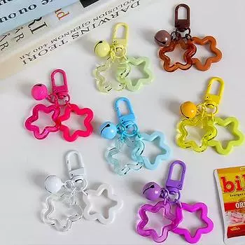 Акриловый брелок с пентаграммой, подвеска-колокольчик, брелок для девочек, рюкзак, очаровательный чехол для наушников, аксессуары, креативные подарки дружбы