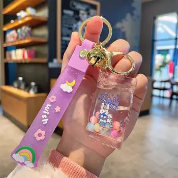 Акриловый брелок в виде масляного зайчика-конфеты для сумки и аксессуаров для ключей фиолетовый
