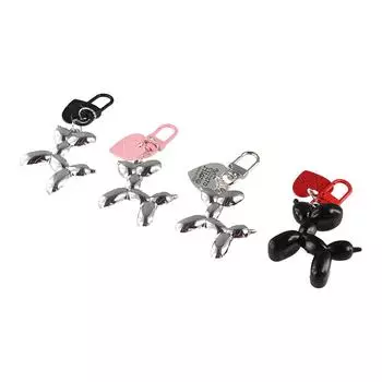 Акриловый брелок в виде воздушного шара в виде щенка, брелок в виде воздушного шара в виде собаки, брелок в виде воздушного шара в виде акриловой собаки для женщин чёрный/серебряный