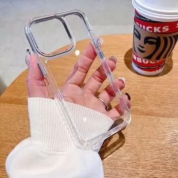 Акриловый чехол для iPhone с гальваническим покрытием и кнопочной оболочкой для iPhone 11-15 iPhone 11 Pro Max прозрачный