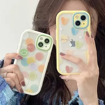 Акриловый чехол для телефона с изображением сердца и улыбающегося лица для Iphone 13 11 12 14 Pro Max Xs Xr X 14 Plus, мягкий бампер, жесткая задняя крышка For iPhone XS Max
