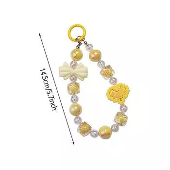 Акриловый цветной брелок в форме сердца, милый цветок, бисерный брелок для ключей, подвеска для сумки, амулеты, чехол для наушников, украшения, аксессуары as the picture