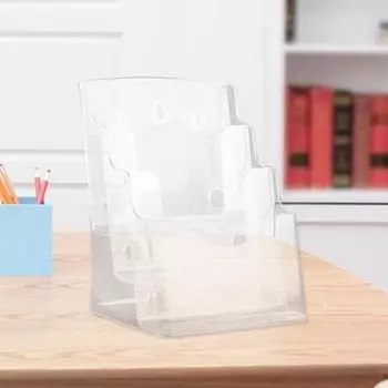 Акриловый держатель для брошюр 3-уровневая подставка для брошюр с разделителем Настенное крепление Столешница Прозрачный держатель для флаеров Стойка для журналов Подставка для буклетов A5