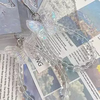 Акриловый держатель для карт в виде бабочки, держатель для фотокарт, кредитная карта, защитный чехол, брелок, подвеска as the picture