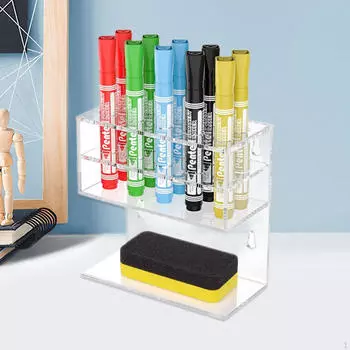 Акриловый держатель для маркеров для сухого стирания, Многоцелевой настенный органайзер и нижний лоток для ластика