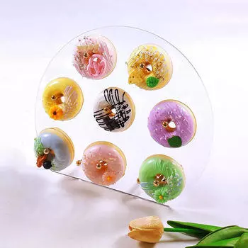 Акриловый держатель для пончиков, бубликов, подставка для дисплея на Рождество, свадьбу, детский душ серебряный