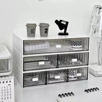 Акриловый держатель для ручек, ящик для хранения, настольный, канцелярский, прозрачный, большой емкости, ящик для косметики, органайзер для косметики 1 шт.